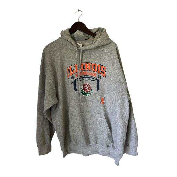 Gildan Fighting Illini Illinois Rose Bowl Hoodie 2007 hooded sweatshirt size XL - Picture 1 of 4
